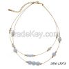 Fashion necklace with colorful bead/pearl made of glass/iron/alloy, OEM orders are welcome