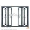 Dark grey color Aluminum Tempered double Glass Sliding Folding door