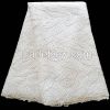 F50265 High quality nigerian wedding lace peach lace fabric,water soluble guipure cord lace fabric with rhinestones 