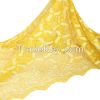Unique design african yellow cord lace fabrics high quality with stones for nigerian wedding dress F50276