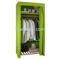 SELL Single Heavy Duty Covered Clothes Wooden Frame Wardrobe