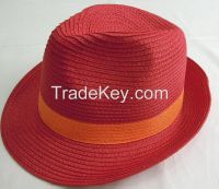 fashion paper straw fedora hat