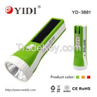 Led solar light portable flashlight