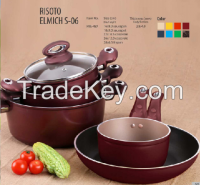 Forged Aluminum Frying Pan Set Risoto Elmich S-06 Italy