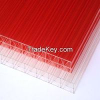 UNIQUE 50 micron UV blocking triple wall hollow polycarbonate sheet for building material