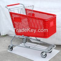 plastic shopping cart  on wheels for sale