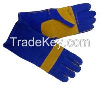 Leather welding glove reinforced palm