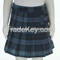 China Wholesale Knee Length Cotton School Uniform Plaid Skirts