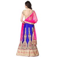 Designer Blue Net Traditional Embroidered Lehenga Choli