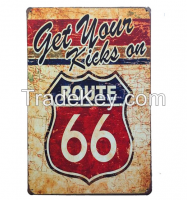 2016 American most popular route 66 vintage tin signs, Shanghai Guchen Craft Co., Ltd.