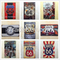 2016 American most popular route 66 vintage tin signs, Shanghai Guchen Craft Co., Ltd.