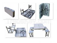 new design aluminum folding tables with chairs for family outdoor activity