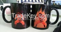 11oz black mug ceramic dragon ball coffee mug with heat reactive