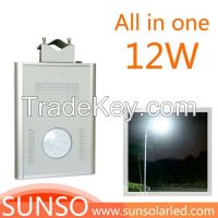12W Integrated solar powered LED Wall mounted, Park, Villa, Village light with motion sensor function