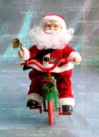 14"Santa claus by the bike decoration