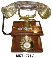 Brass Wooden Maharaja Telephone 