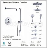 Premium Shower Combo with Pressure Balance Valve