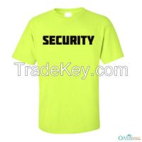 Trendy Lemon Green Women Security T-Shirt