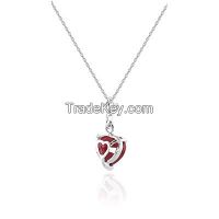 9ct White Gold Heart Necklace With 1.45ct Ruby Pendant