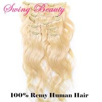 Clip-in Natural Blonde Curly Human Hair Extension