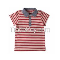 new 100% cotton kid's polo t shirt with striped