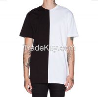 monochrome extra long cotton tee shirt wholesale