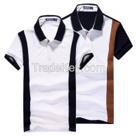 custom vertical cut and sew design polo shirt