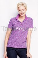 custom women polo-shirt with allover printing