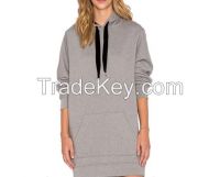 Apparel wholesale oem design women longline hoodies dress