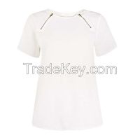 Latest cotton custom women t-shirt short sleeves