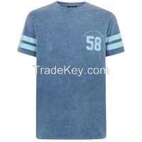 extra long number print faded acid wash t-shirts