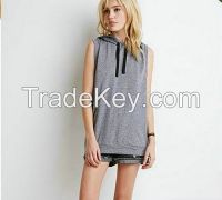 fully lined good quality blank sleeveless hoodies