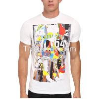 fancy abstract graphic printing man slim fit t shirt