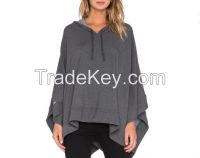 Wholesale market high quality ponchos jersey women hoodie oversize