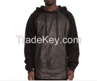 2016 OEM Manufacturer High Quality custom man leather hoody
