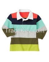 Fashional design children's and boy's long sleeve polo shirt in 6 colors