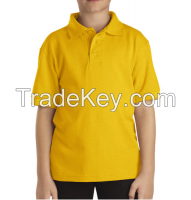 Hot Sale 86%Nylon 14%Spandex Beige Polo Shirt For Children