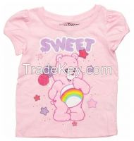 Lovely Girls' 100%Cotton Printing Puff Sleeve T Shirt