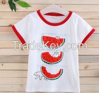 Short sleeve cute boys t-shirt with print or embroidery design boys t-shirt with watermelon logo print