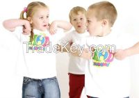 Wholesale 100%cotton white printed t-shirt children