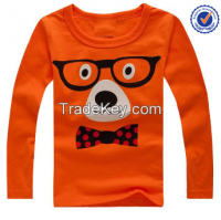 Fancy printing logo on kids t-shirt long sleeve good quality fancy kids t-shirt