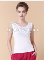 white plain comfortable stringer tank top wholesale for ladies