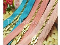 garment accessories customized heavy duty brass metal zipper