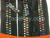 wholesale fashion decorative diamond /rhinestone zipper for shoe