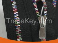Special designed colored teeth metal zipper for fashion bags and garments