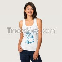 new fashion print white jersey woman tank top shirts wholesale