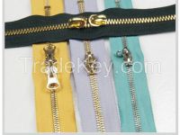 direct price cuts large / oversize metal gold teeth zipper in china