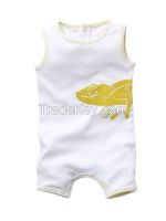 custom design printed sleeveless infant baby romper wholesale