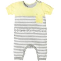 baby short sleeve romper knitting patterns,baby stripe romper wholesale baby clothes