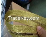 no.5 resin zipper prices with golden plastic teeth